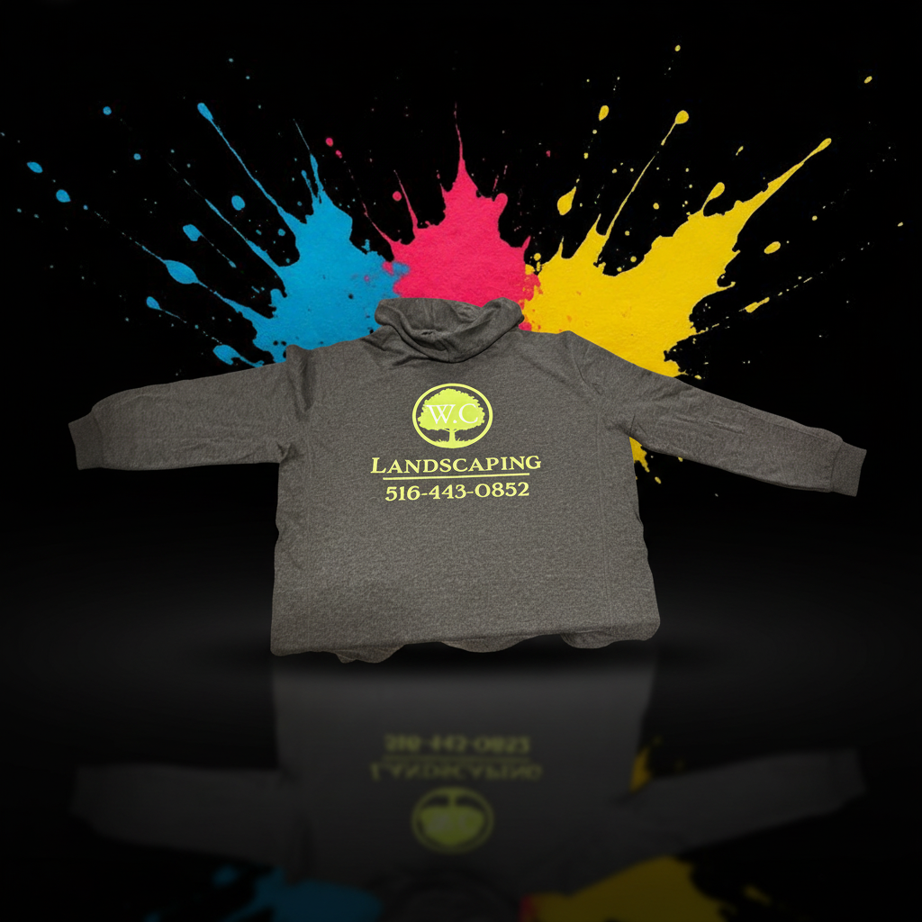 Embroidered landscaping uniform hoodie folded alternate view