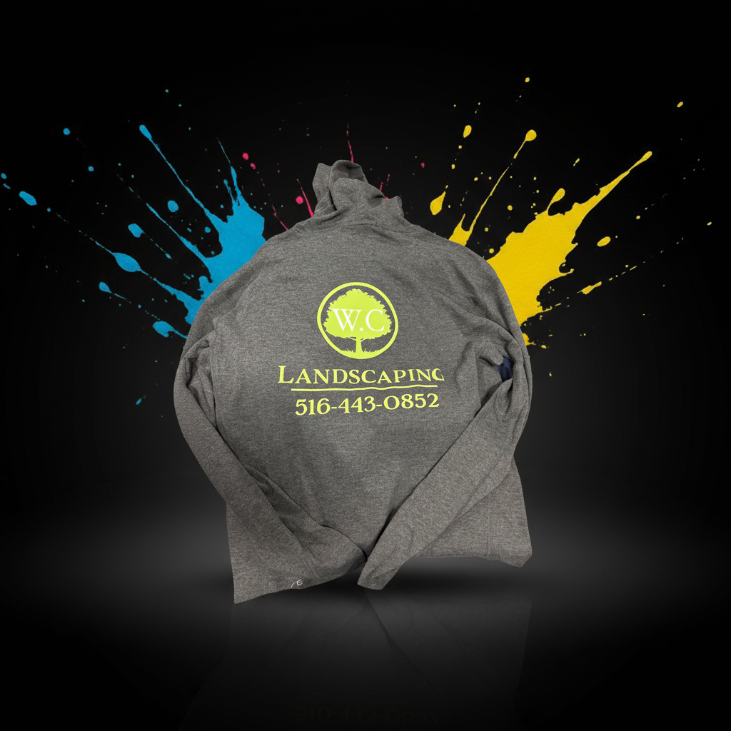 Embroidered landscaping uniform hoodie folded