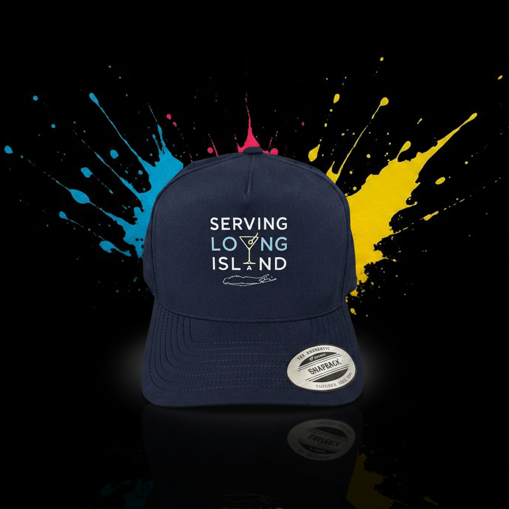 Serving Loving Island curved-brim cap front view