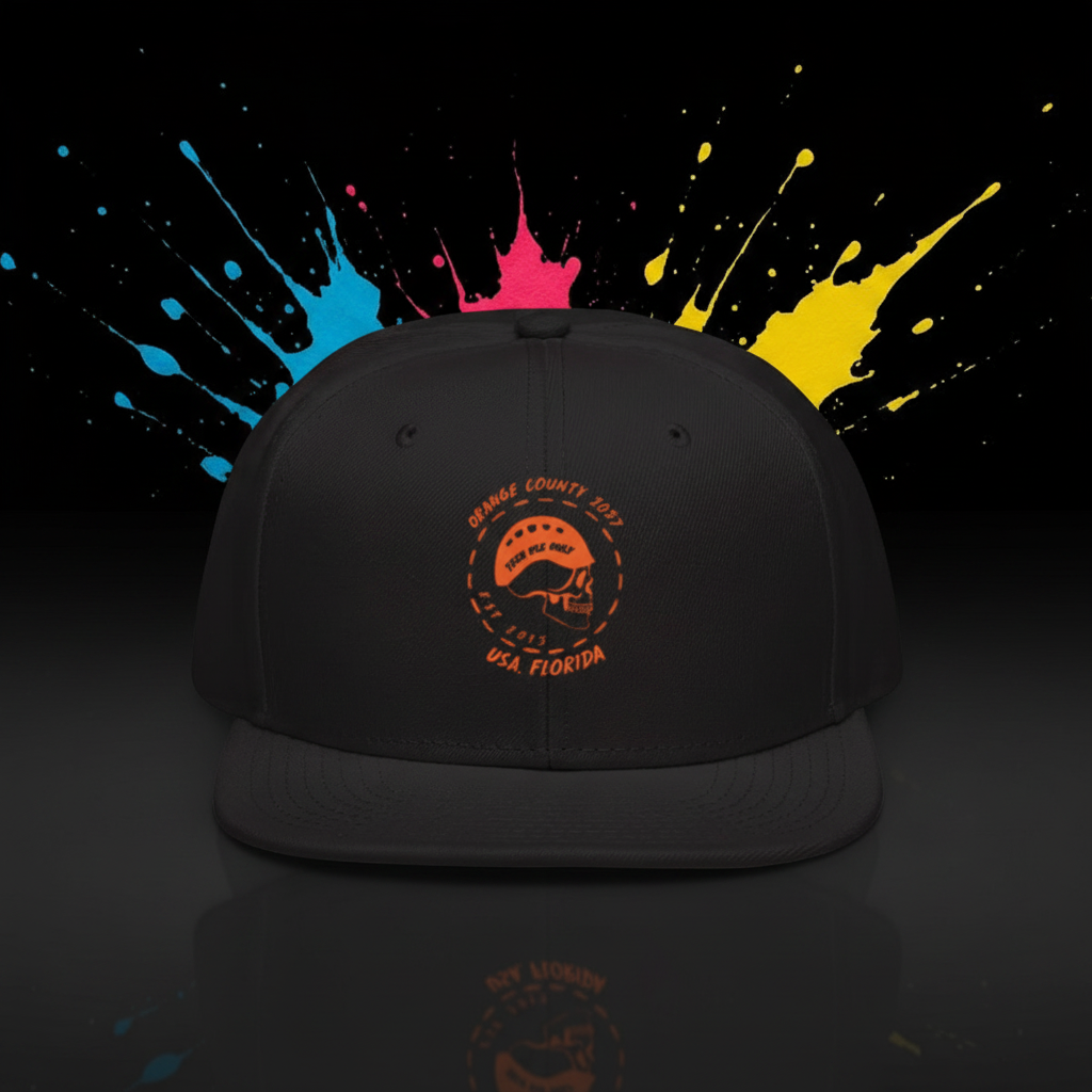 Suffolk County EAA embroidered logo on black snapback hat